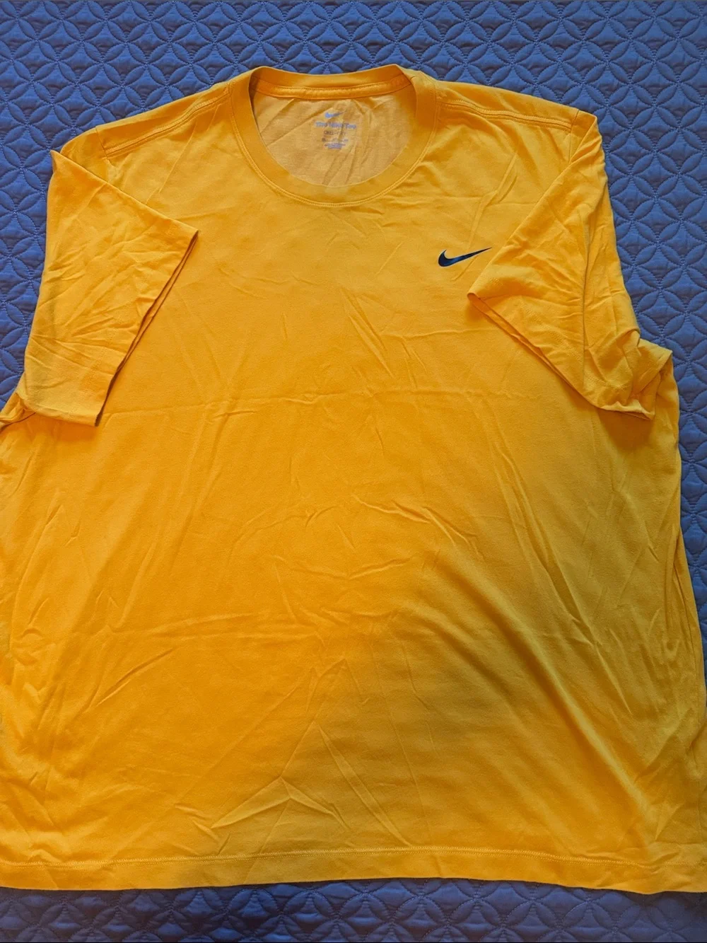 Nike Yellow T-Shirt with Navy Swoosh